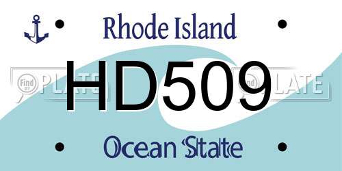 HD509 Rhode Island License Plate