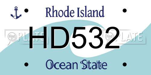 HD532 Rhode Island License Plate