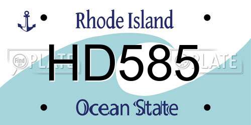 HD585 Rhode Island License Plate