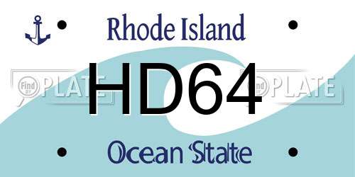 HD64 Rhode Island License Plate