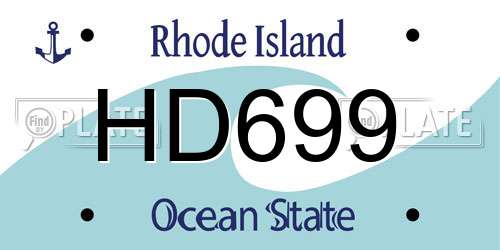 HD699 Rhode Island License Plate