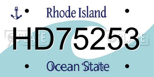 HD75253 Rhode Island License Plate