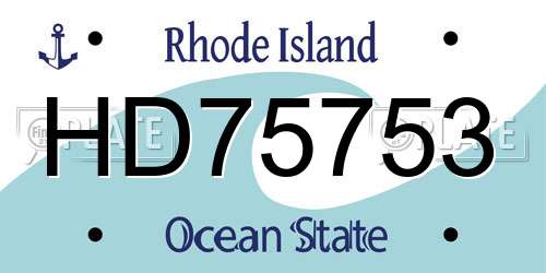 HD75753 Rhode Island License Plate