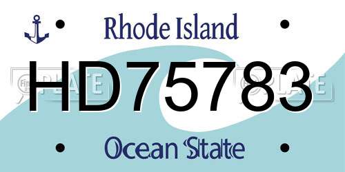 HD75783 Rhode Island License Plate