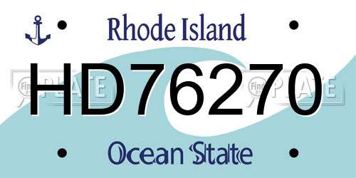HD76270 Rhode Island License Plate