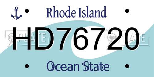 HD76720 Rhode Island License Plate