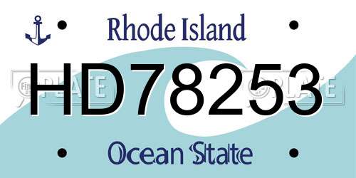 HD78253 Rhode Island License Plate