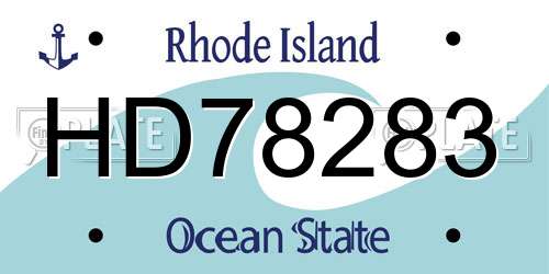 HD78283 Rhode Island License Plate