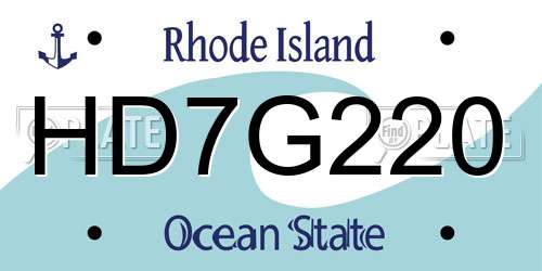 HD7G220 Rhode Island License Plate