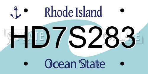 HD7S283 Rhode Island License Plate