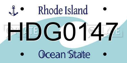 HDG0147 Rhode Island License Plate