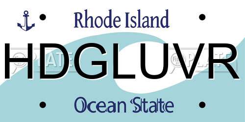 HDGLUVR Rhode Island License Plate
