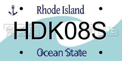 HDK08S Rhode Island License Plate