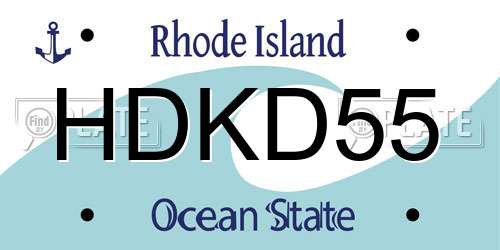 HDKD55 Rhode Island License Plate