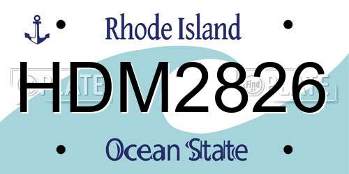 HDM2826 Rhode Island License Plate