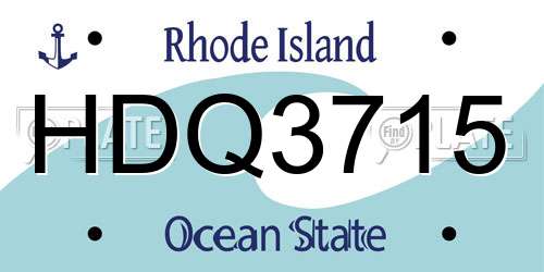 HDQ3715 Rhode Island License Plate