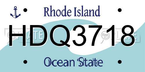 HDQ3718 Rhode Island License Plate