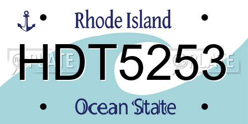 HDT5253 Rhode Island License Plate