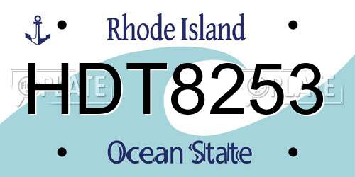 HDT8253 Rhode Island License Plate