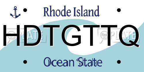 HDTGTTQ Rhode Island License Plate