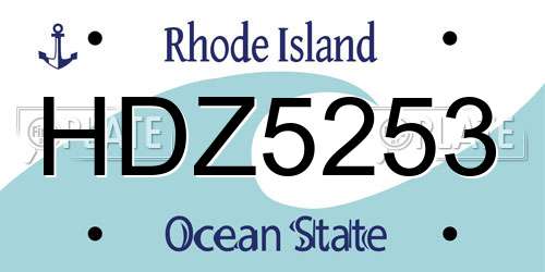 HDZ5253 Rhode Island License Plate