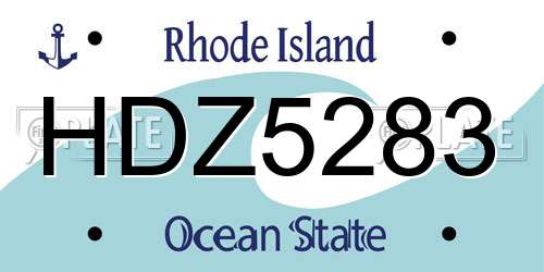 HDZ5283 Rhode Island License Plate