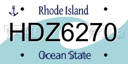 HDZ6270 Rhode Island License Plate