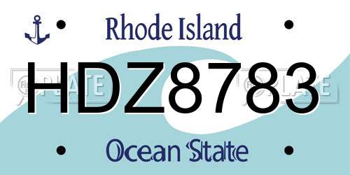 HDZ8783 Rhode Island License Plate