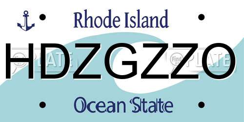 HDZGZZO Rhode Island License Plate