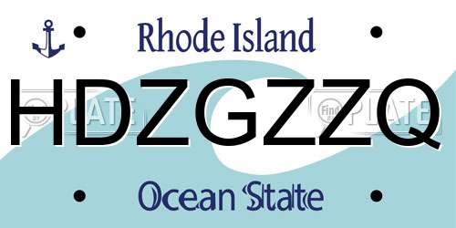 HDZGZZQ Rhode Island License Plate