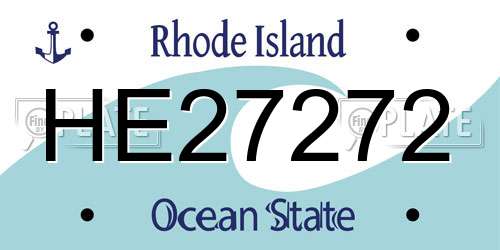 HE27272 Rhode Island License Plate