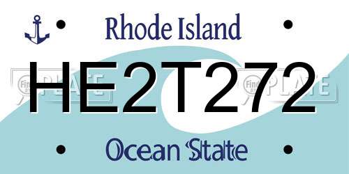 HE2T272 Rhode Island License Plate