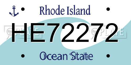 HE72272 Rhode Island License Plate