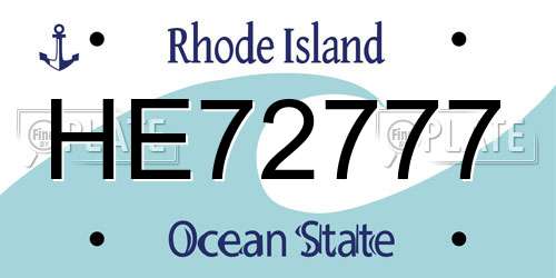 HE72777 Rhode Island License Plate