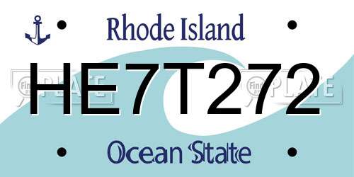 HE7T272 Rhode Island License Plate