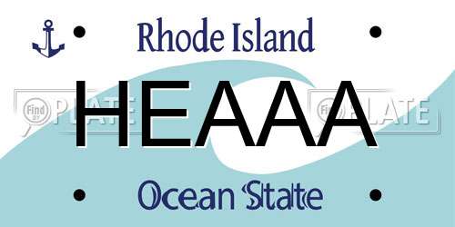 HEAAA Rhode Island License Plate
