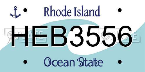 HEB3556 Rhode Island License Plate