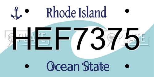 HEF7375 Rhode Island License Plate