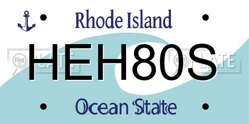 HEH80S Rhode Island License Plate