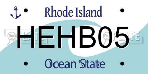 HEHB05 Rhode Island License Plate