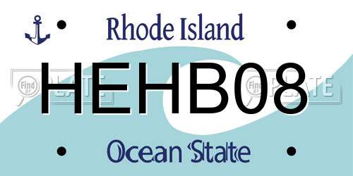 HEHB08 Rhode Island License Plate