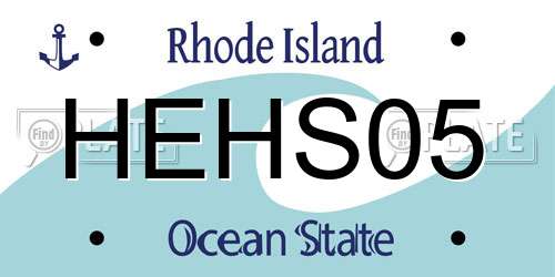 HEHS05 Rhode Island License Plate