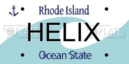HELIX Rhode Island License Plate