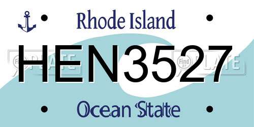 HEN3527 Rhode Island License Plate
