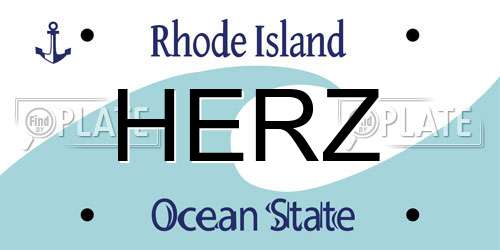 HERZ Rhode Island License Plate