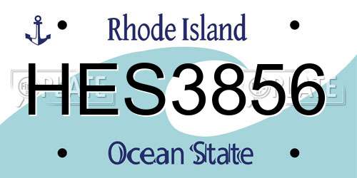 HES3856 Rhode Island License Plate