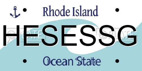 HESESSG Rhode Island License Plate