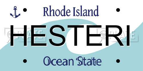 HESTERI Rhode Island License Plate