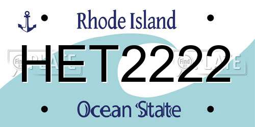 HET2222 Rhode Island License Plate