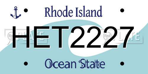 HET2227 Rhode Island License Plate